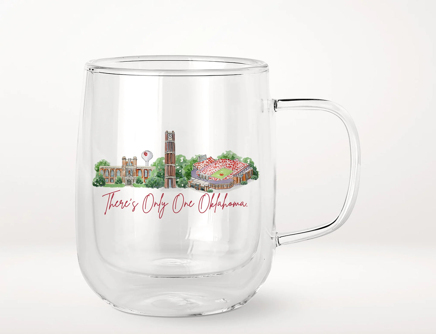 Oklahoma Landmark Double Glass Mug