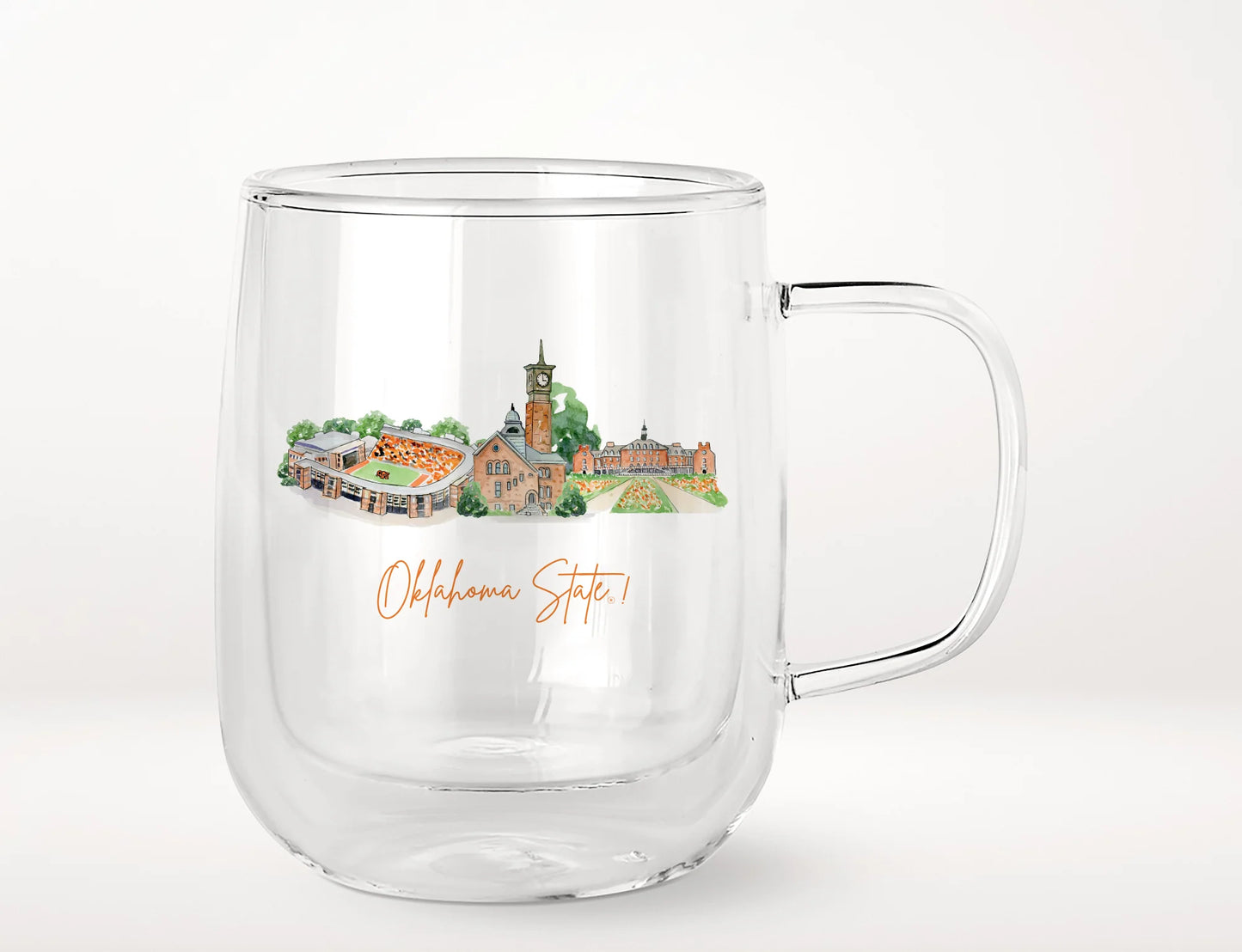 OSU Landmark Double Glass Mug