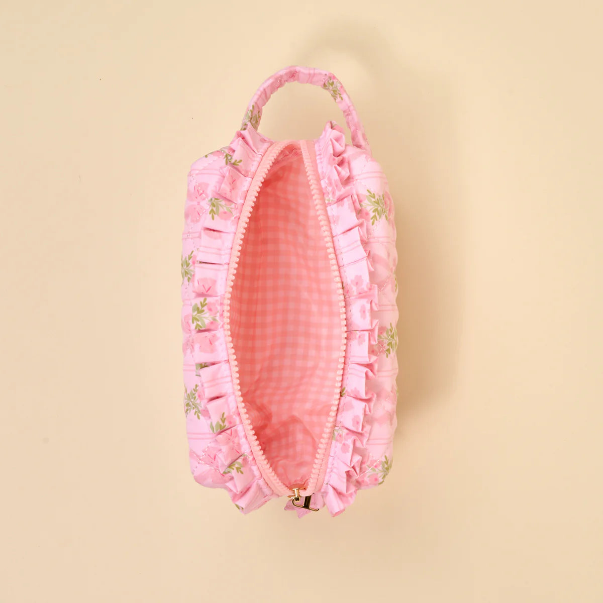 Oh So Fancy Pink Quilted Cosmetic Pouch