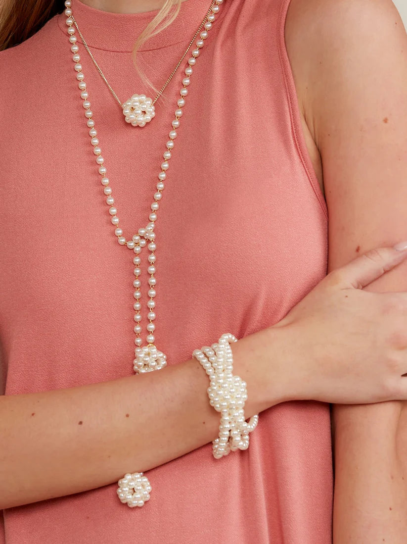Knotted Pearl Stretch Bracelet