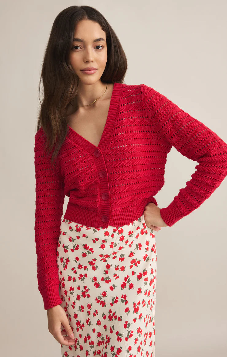 Z Supply Romance Cardigan-Cherry