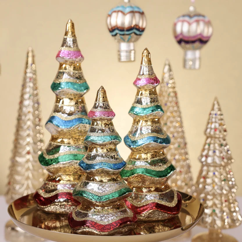Sparkle Pop Glass Tree - Set of 3