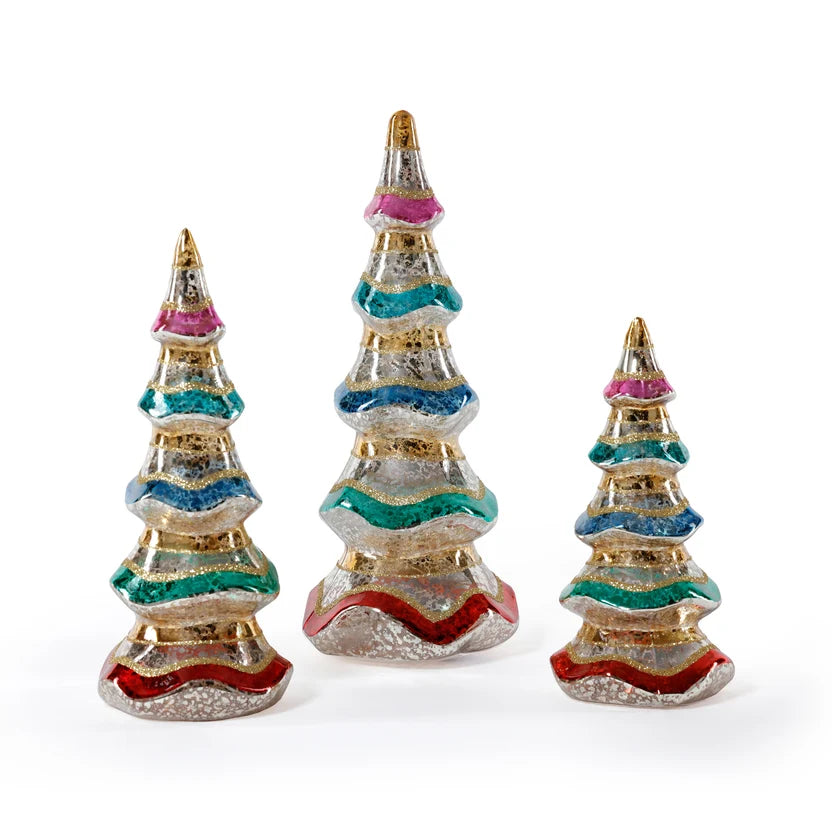 Sparkle Pop Glass Tree - Set of 3