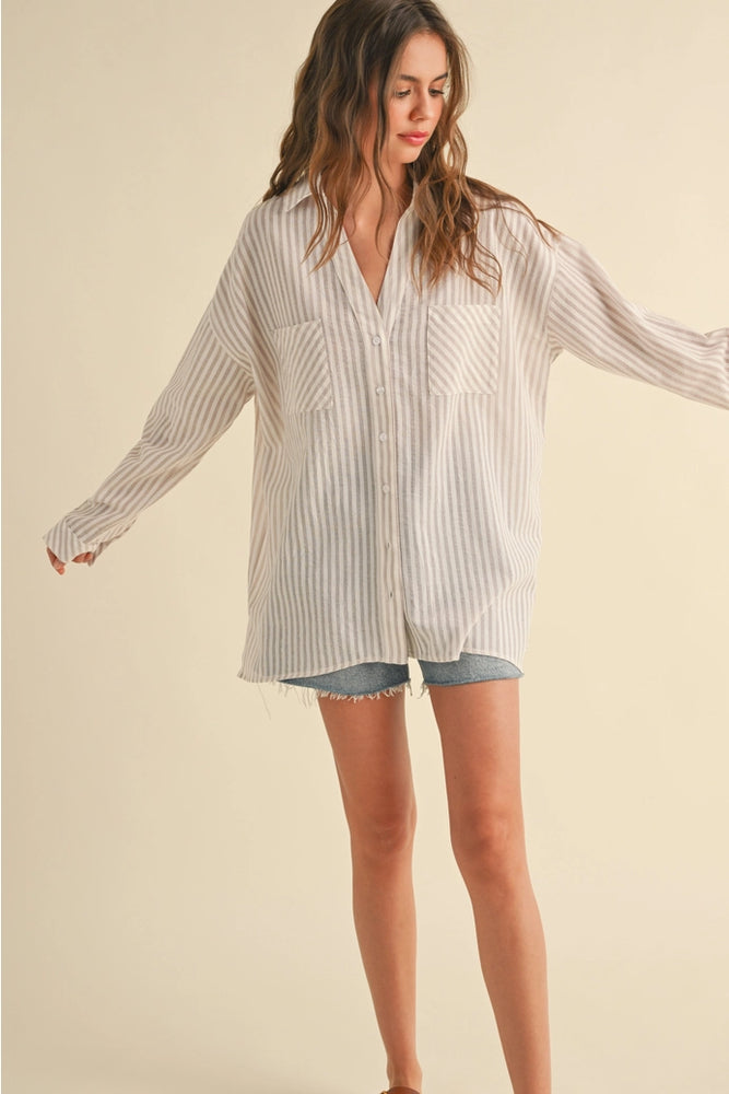 
                      
                        Everyday Taupe Stripe Top
                      
                    