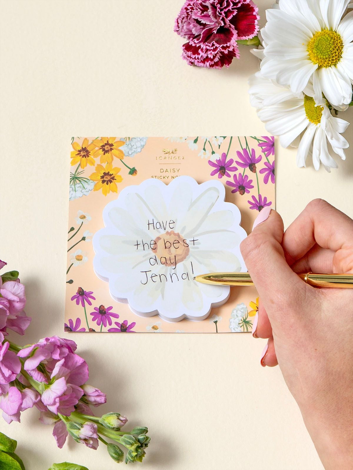 Vintage Blooms Daisy Sticky Notes