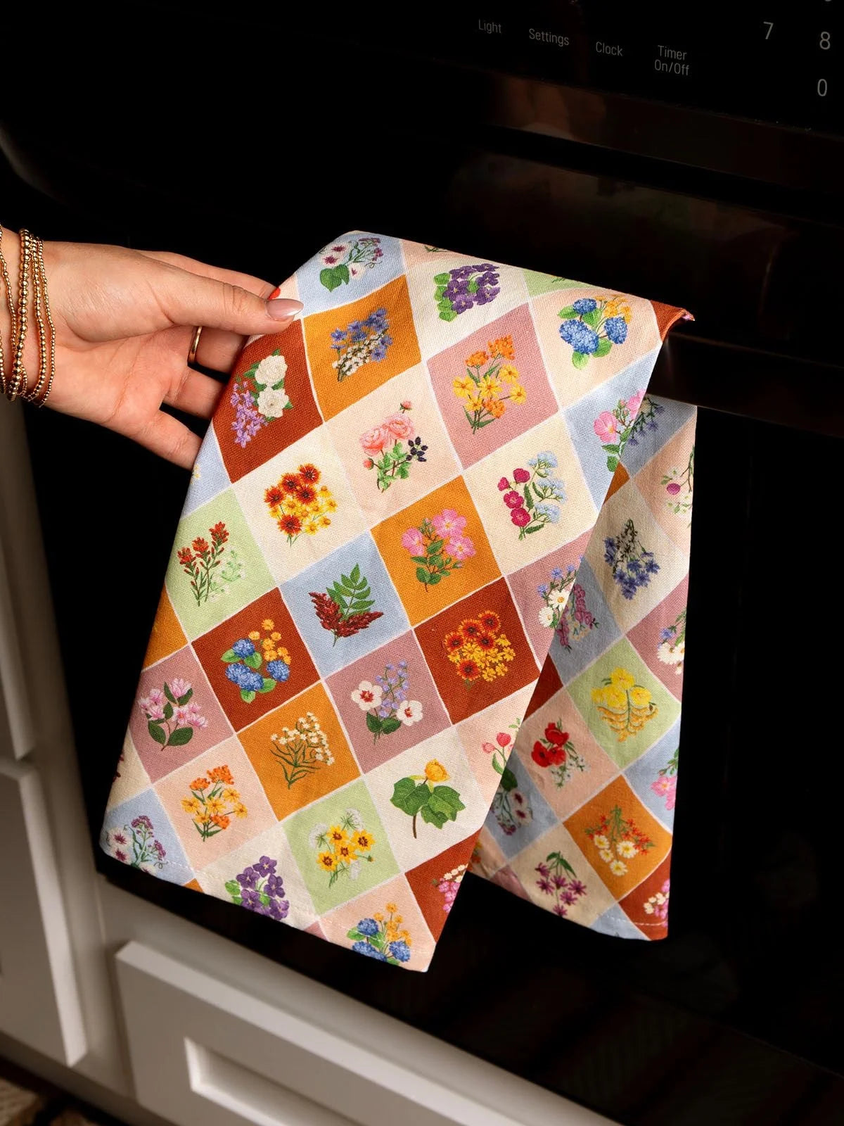 Vintage Blooms Floral Kitchen Tea Towel