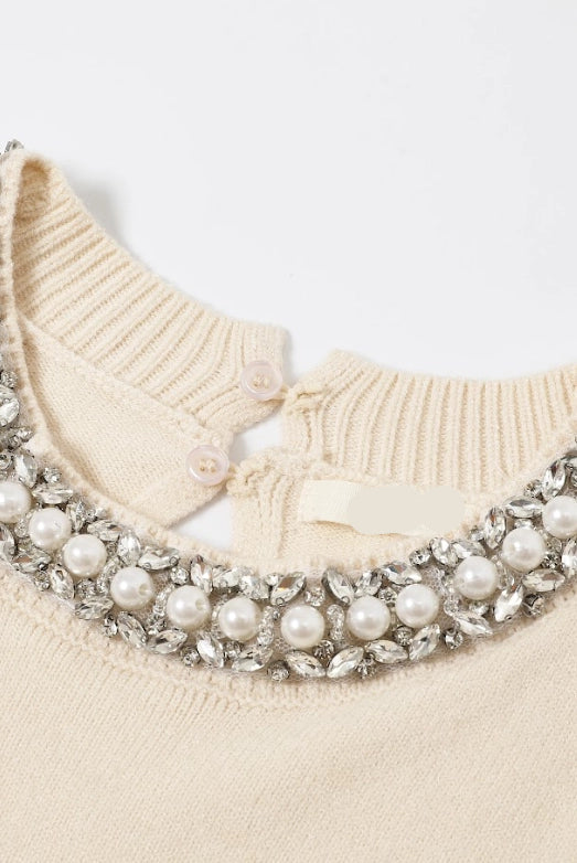 Pearl Perfection Cream Sweater