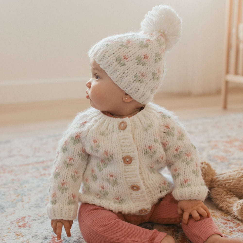 
                      
                        Bitty Blooms White Beanie
                      
                    