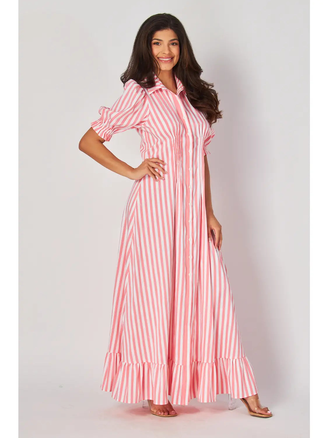 Carelessly Coral Striped Dress
