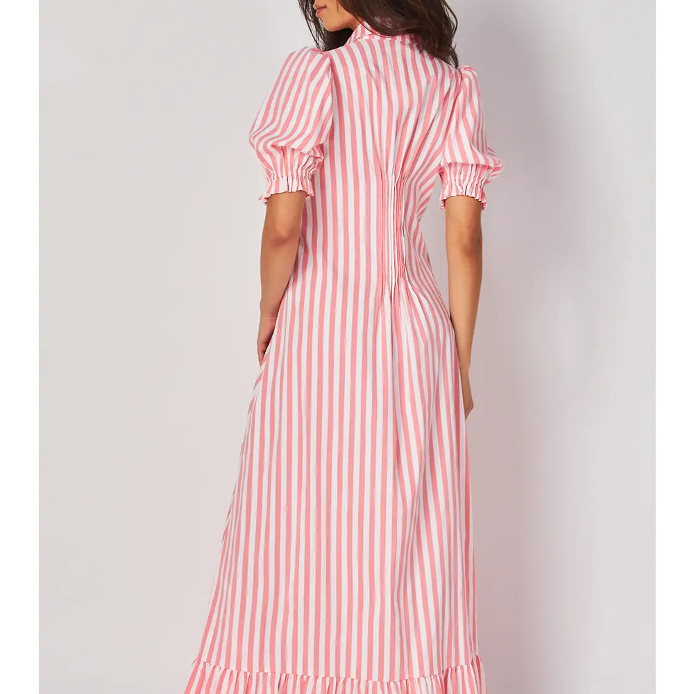 Carelessly Coral Striped Dress