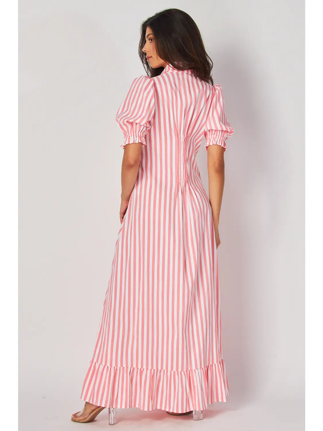 Carelessly Coral Striped Dress