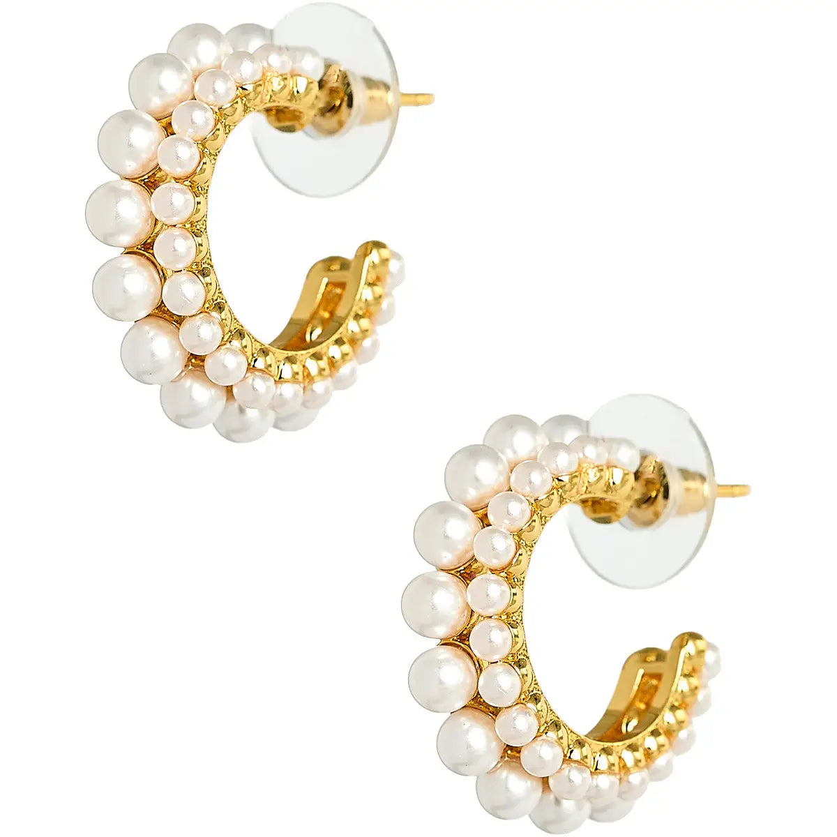 Toby Double Pearl Hoop Earring