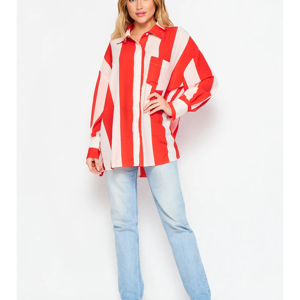 Rubylicious Red Striped Top