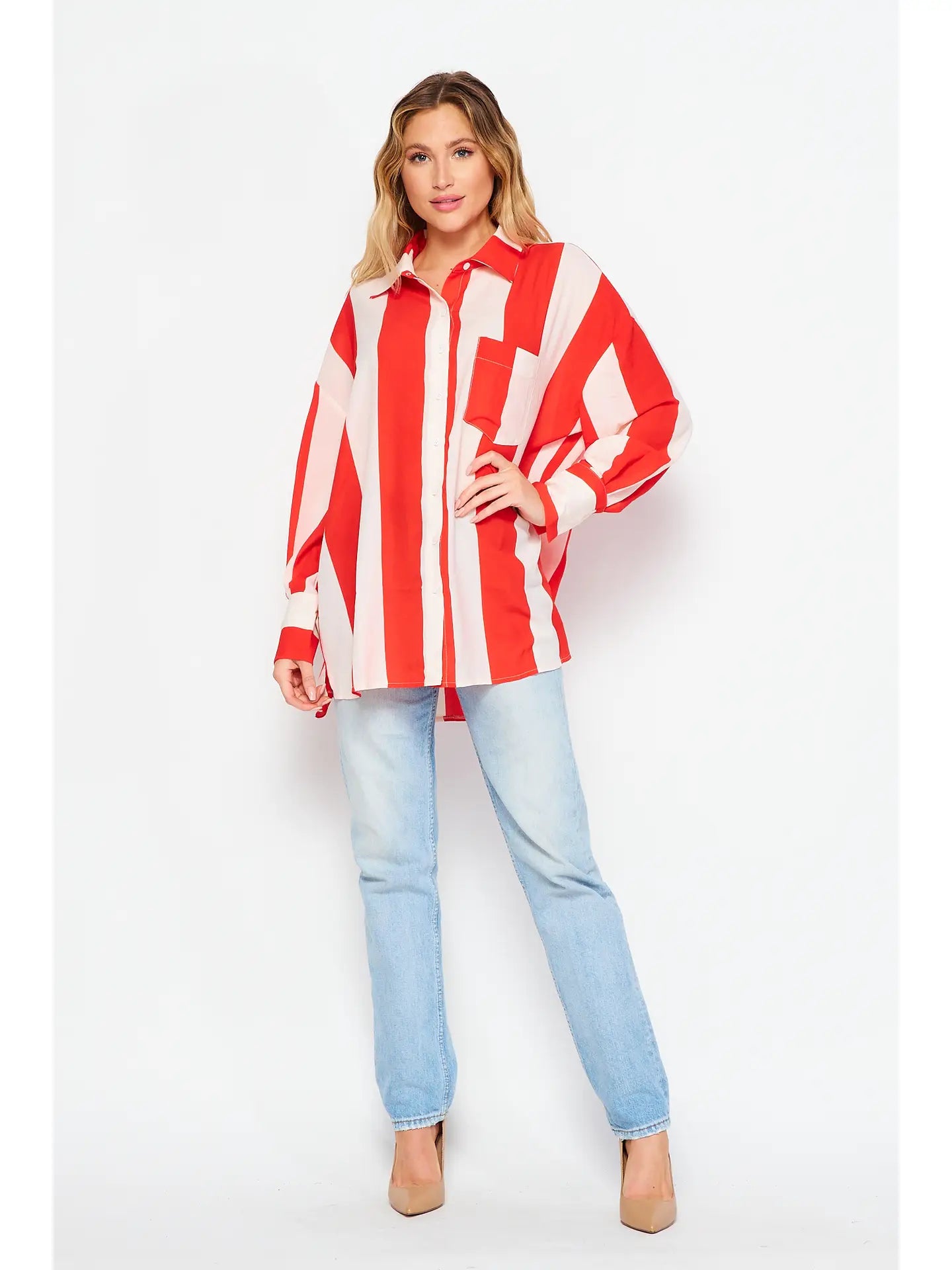 Rubylicious Red Striped Top