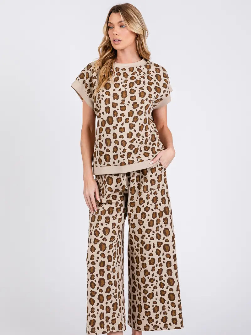 Lennon Leapord Print Scuba Set