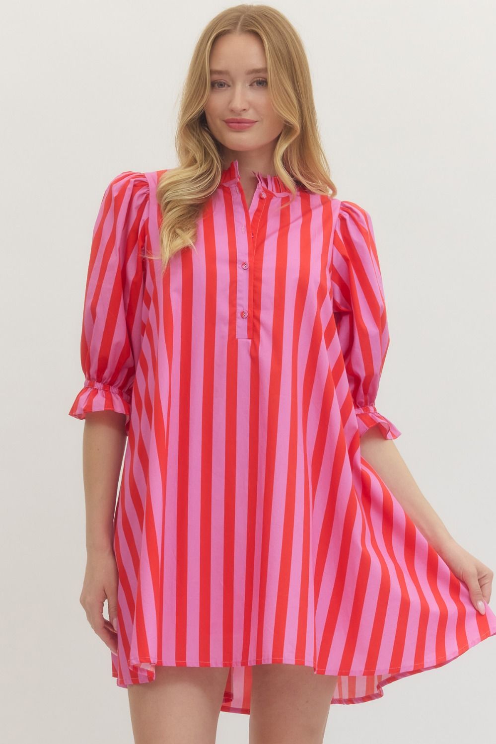 Perfect Pair Pink and Red Stripe Dress