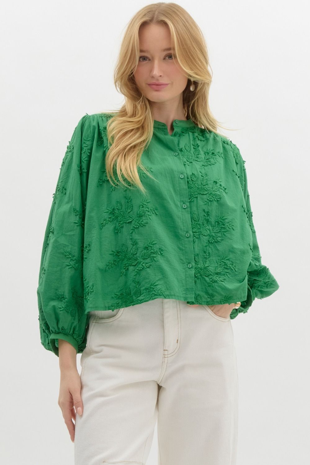 Green With Envy Applique Top