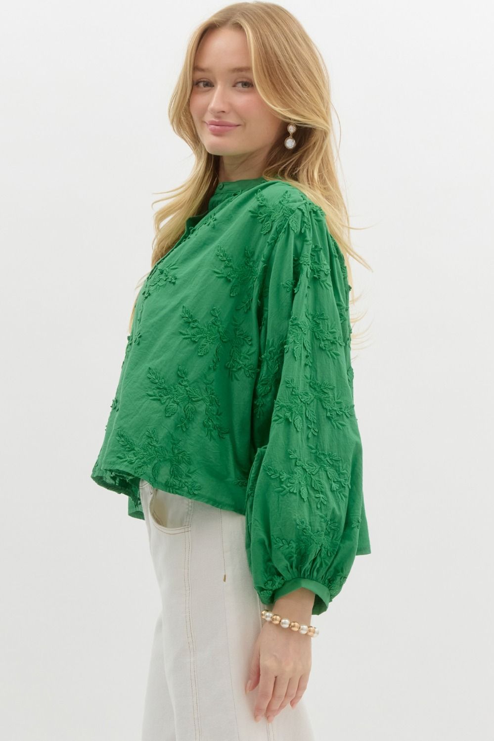 Green With Envy Applique Top