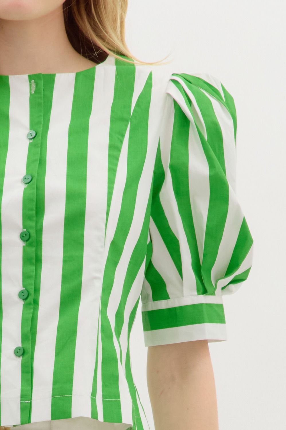 Green Cabana Stripe Top