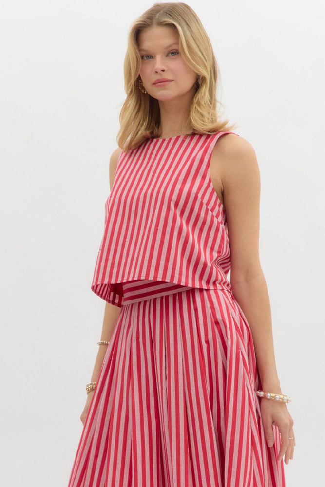 Retro Stripe Sleeveless Top