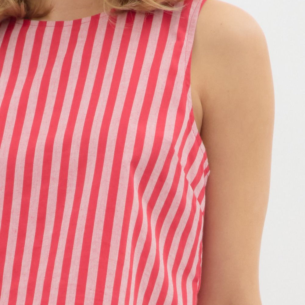 Retro Stripe Sleeveless Top