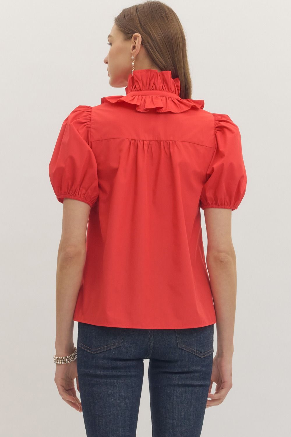 PRE-ORDER: Charming Red Ruffle Top