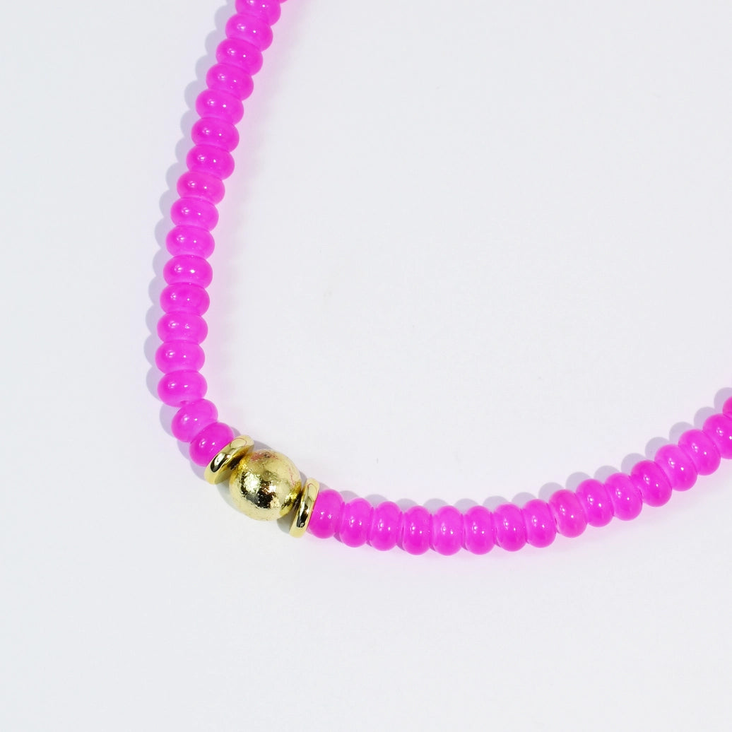 Pink Pop Beaded Necklace