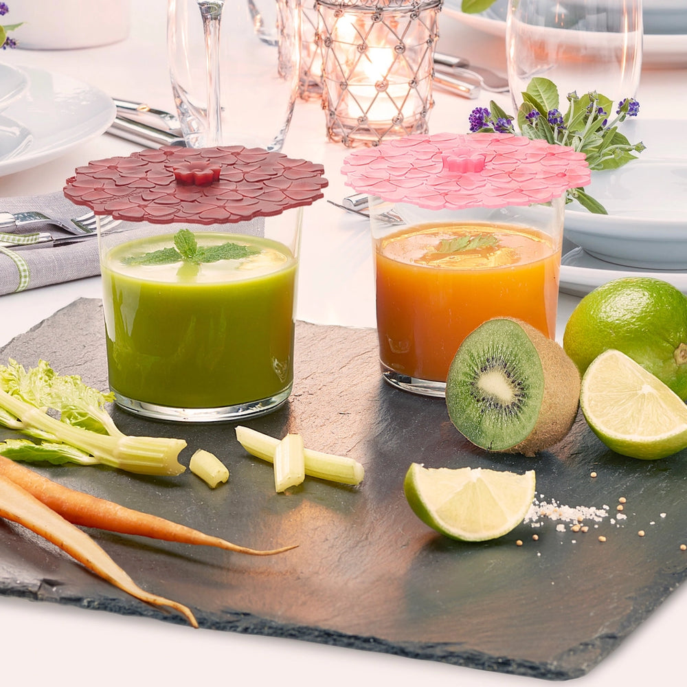 Set of 2 Geranium Drink Covers