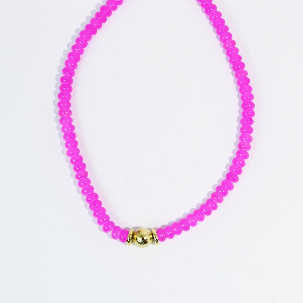 Pink Pop Beaded Necklace