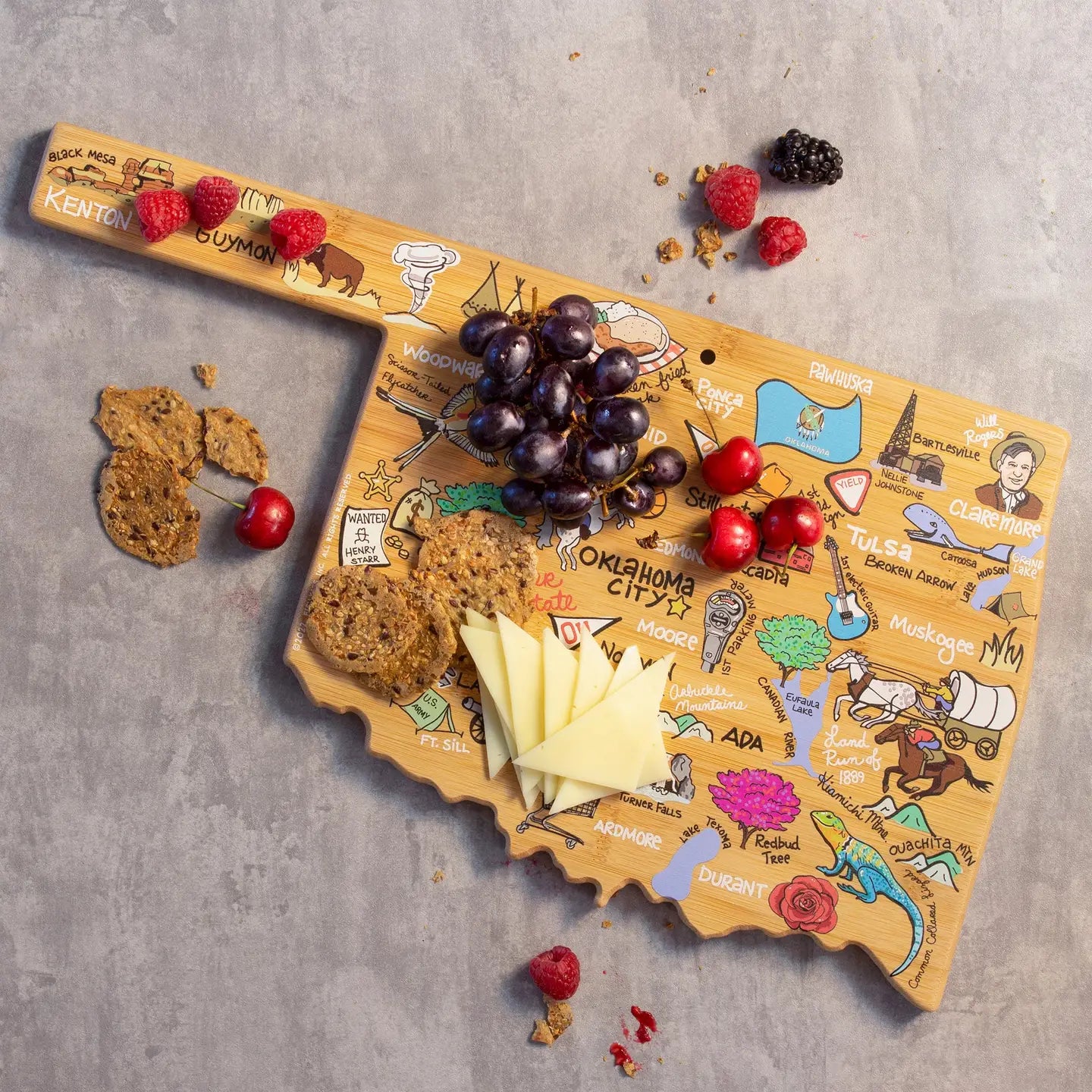 Painted Oklahoma Cutting Board