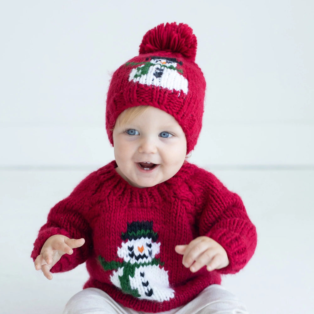 Frosty Snowman Sweater-Ruby 0-6mths