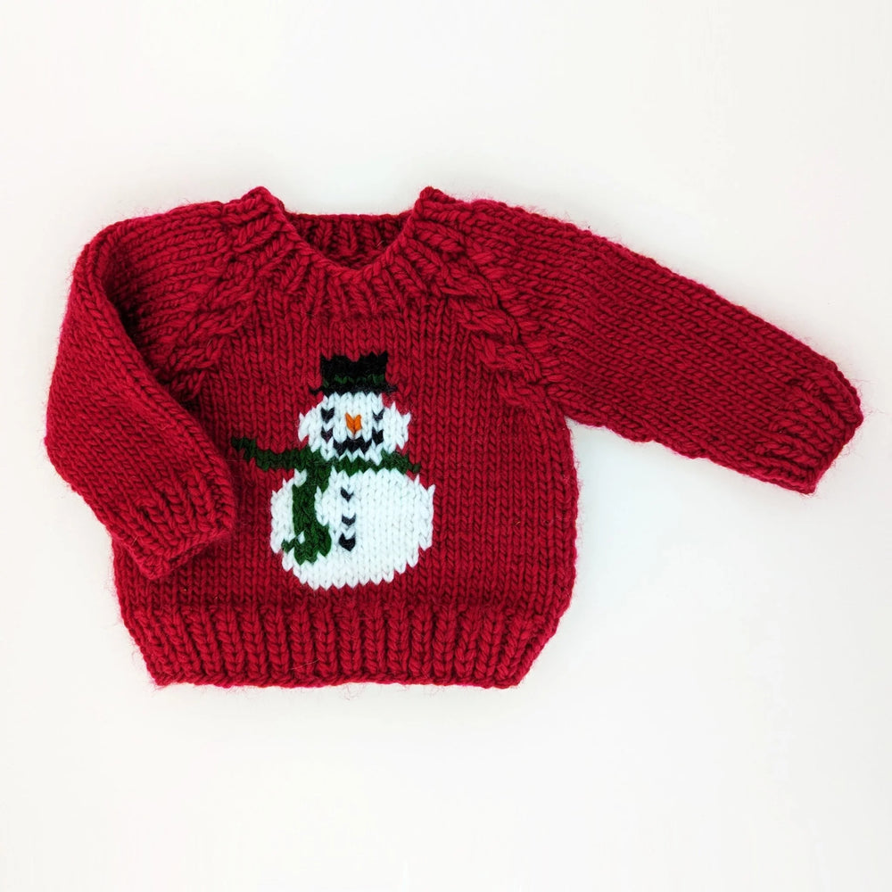 Frosty Snowman Sweater-Ruby 0-6mths