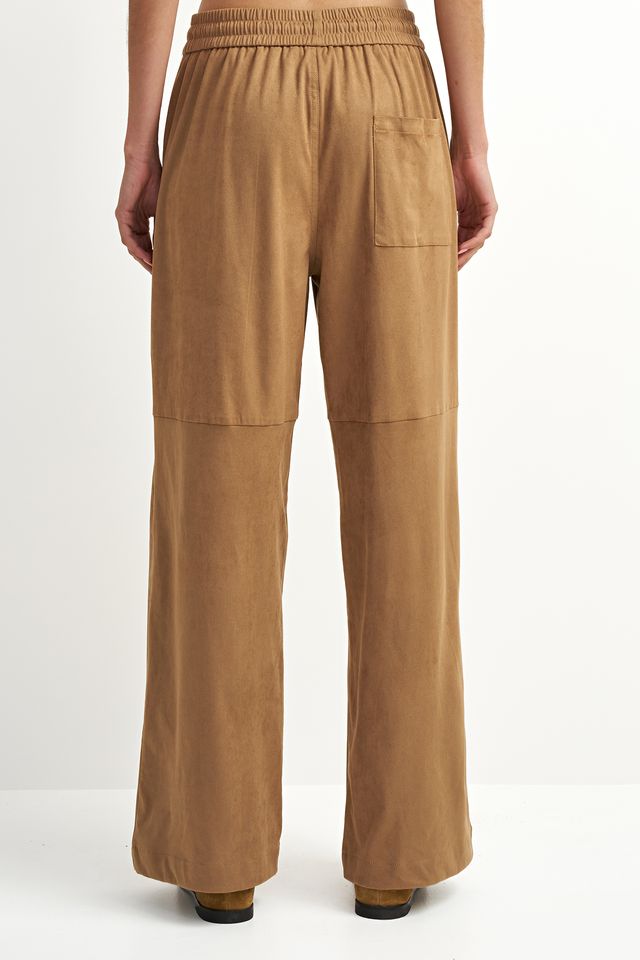 Camel Faux Suede Pants
