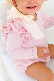 Long Sleeve Ruehling Bubble Onesie -Pink