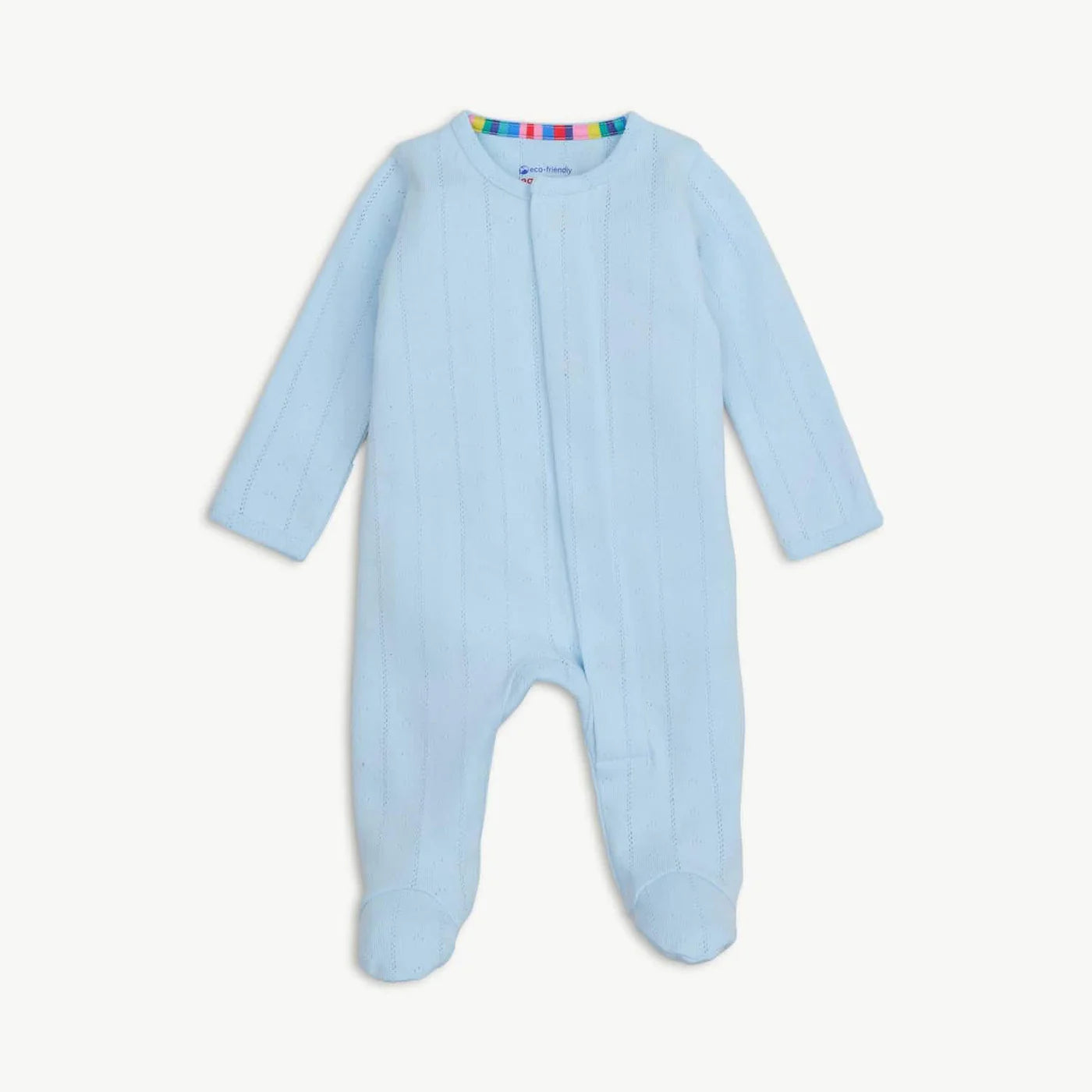 Love Lines Blue Pointelle Footie 0-3M