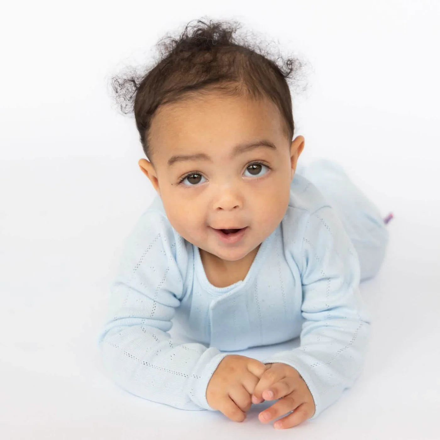 Love Lines Blue Pointelle Footie 0-3M