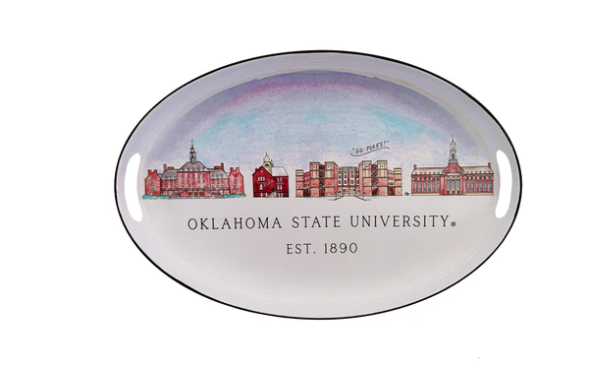 Oklahoma State Skyline Oval Tray 2