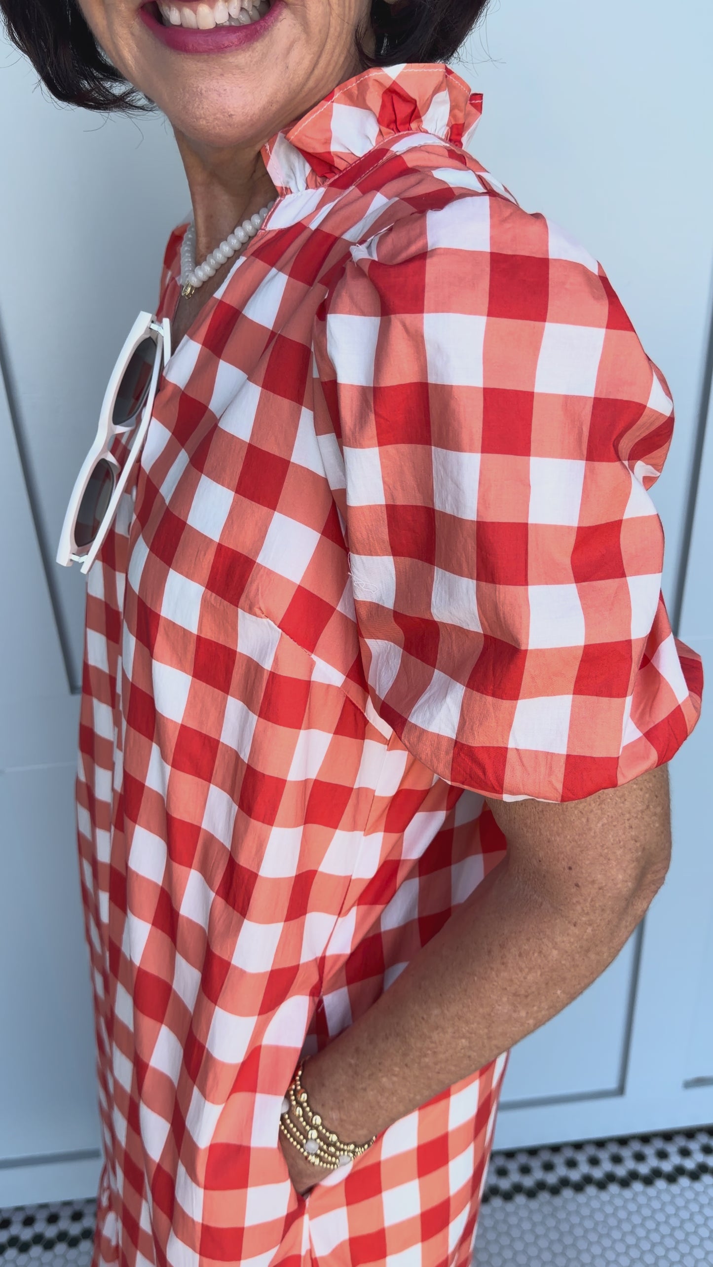 Sunset Gingham Midi Dress