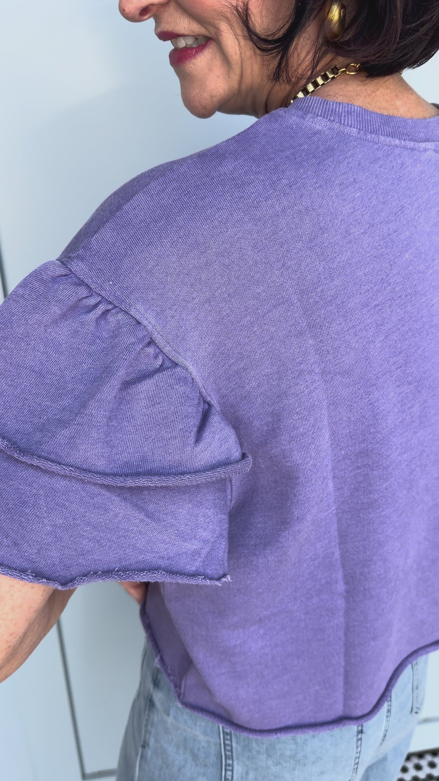 Violet Ruffle Top
