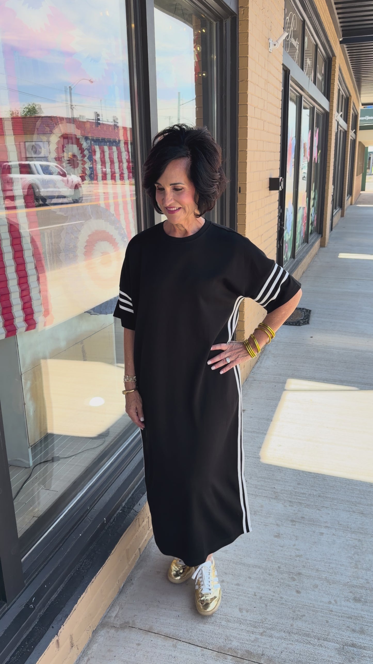 Everyday Knit Striped Midi-Black/White
