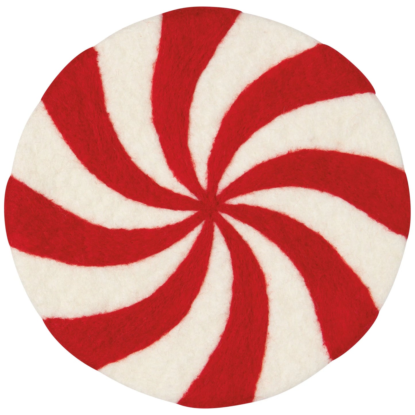 Candy Cane Wool Trivet