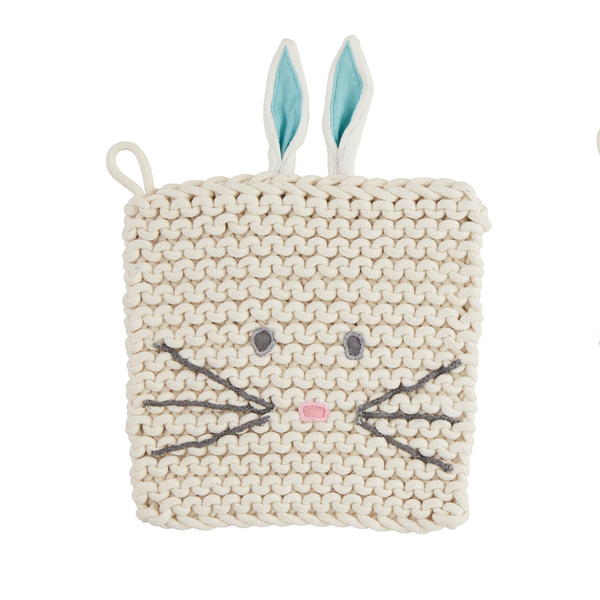 Blue Bunny Crochet Trivet