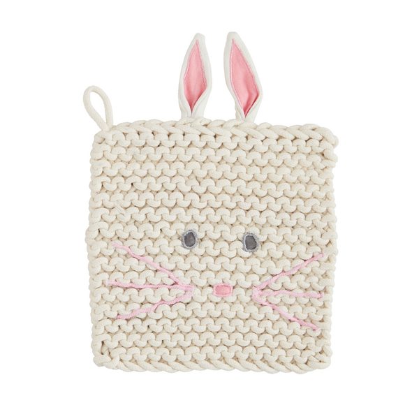 Pink Bunny Crochet Trivet