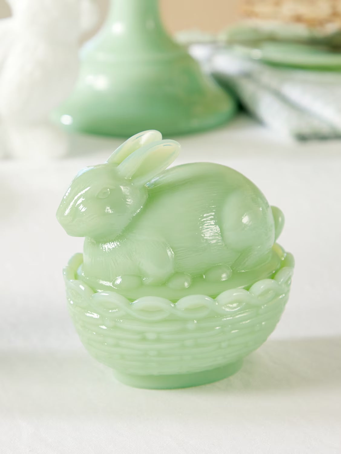 Bunny On Basket-Jade