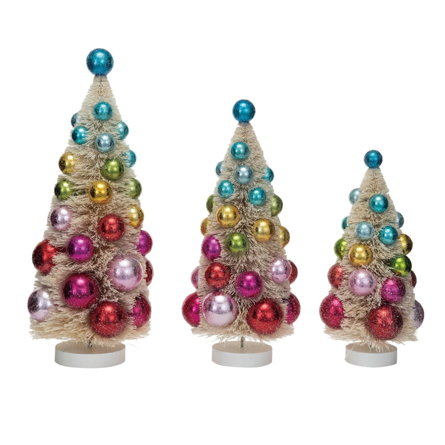 Sisal Christmas Tree With Colored Bulbs