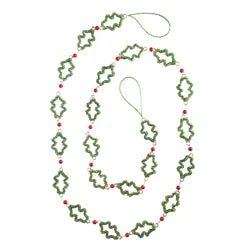 Beaded Holly & Berries Garland